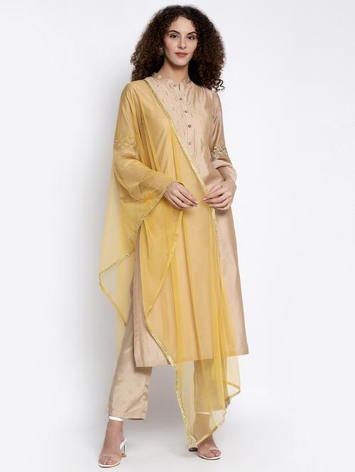 beige silk suit set - 17926096 - Very Small Image - 1
