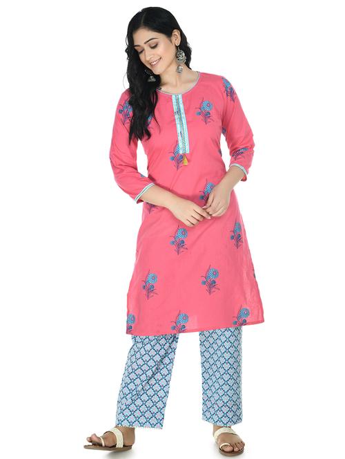 floral print kurta palazzo set - 17926234 - Very Small Image - 1