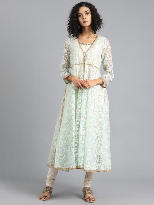 floral kurta churidaar set - 17926422 - Very Small Image - 1