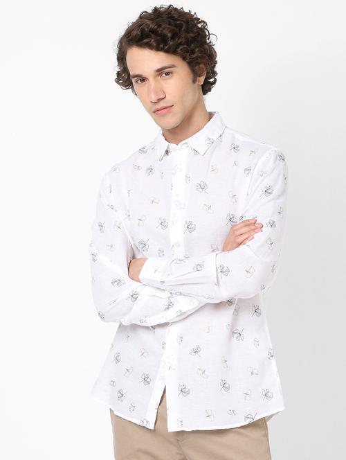 white printed casual shirt - 17926863 - Very Small Image - 1