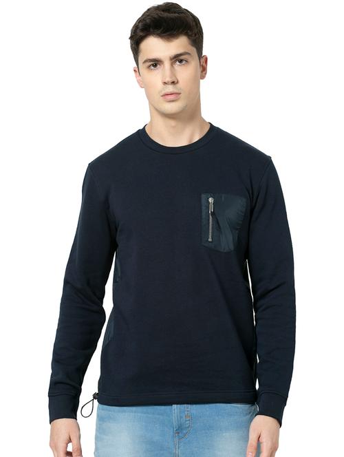 navy blue solid sweatshirt - 17926964 - Very Small Image - 1