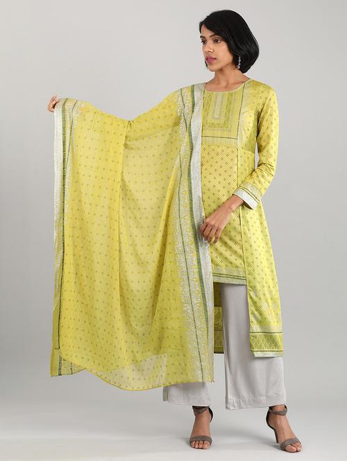 yellow polyester dupatta - 17927089 - Very Small Image - 1