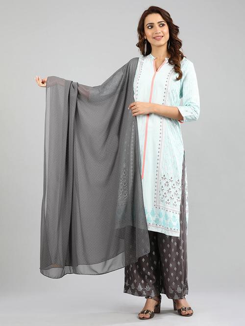 grey polyester dupatta - 17927091 - Very Small Image - 1