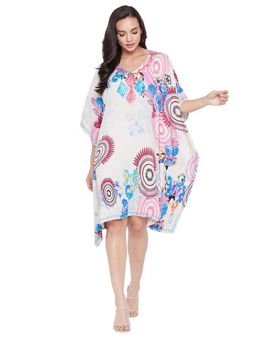 v-neck printed kaftan dress - 17927292 - Very Small Image - 1
