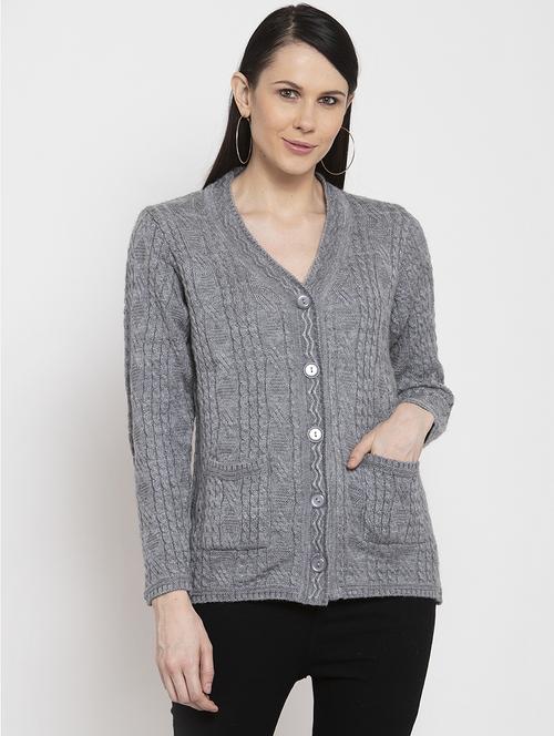 v-neck solid cardigan - 17927558 - Very Small Image - 1