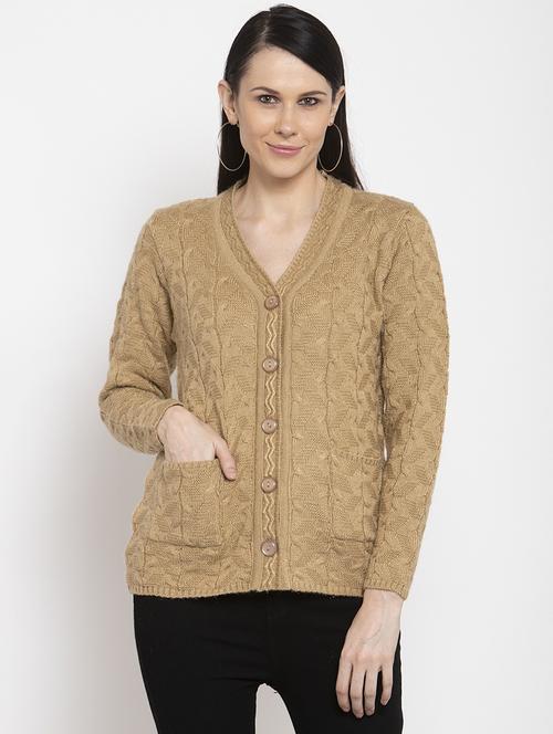 v-neck solid cardigan - 17927565 - Very Small Image - 1