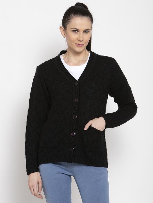 v-neck solid cardigan - 17927566 - Very Small Image - 1