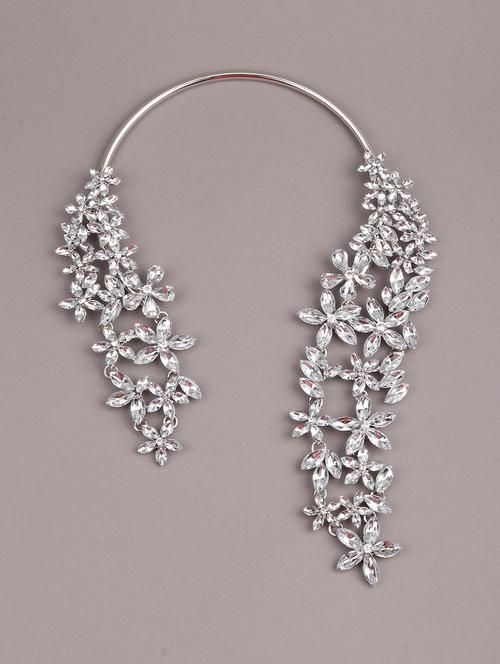 silver collar necklace with beautiful stones embedded - 17927656 - Very Small Image - 1