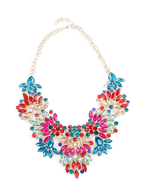 extravagant looking necklace with crystals and stones - 17927657 - Very Small Image - 1