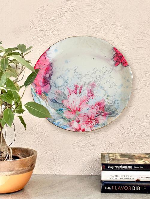 odette floral round wall hanging plate - 17927690 - Very Small Image - 1