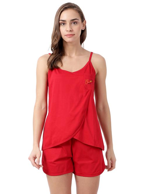 cami neck solid nightwear shorts set - 17927904 - Very Small Image - 1