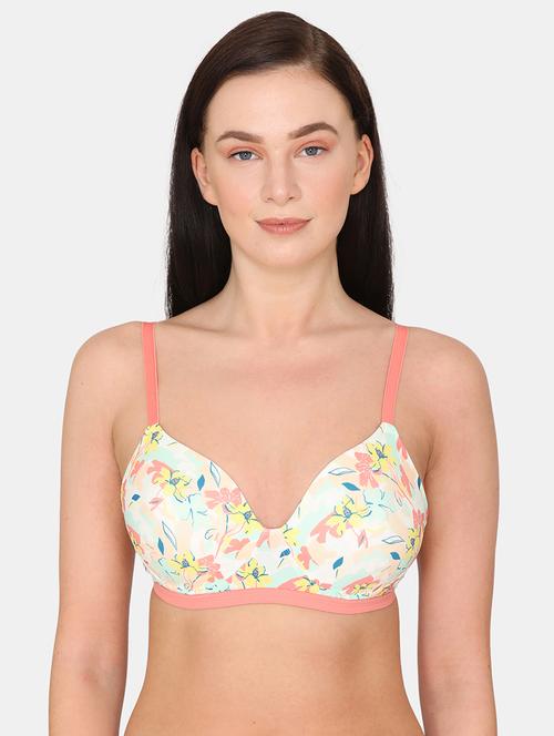 orange floral t-shirt bra - 17928173 - Very Small Image - 1
