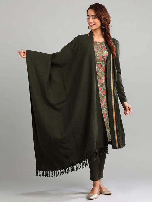 green acrylic solid shawl - 17928731 - Very Small Image - 1