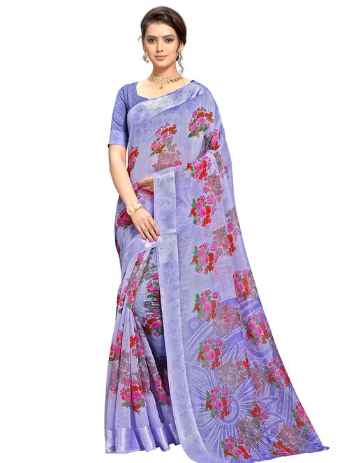 floral printed saree - 17928742 - Very Small Image - 1