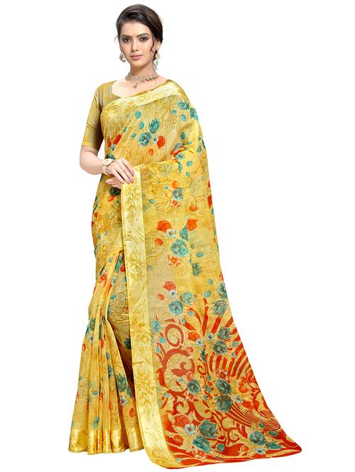 floral printed saree - 17928744 - Very Small Image - 1
