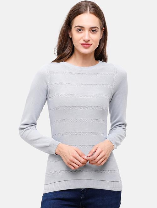 round neck textured pullover - 17929355 - Very Small Image - 1