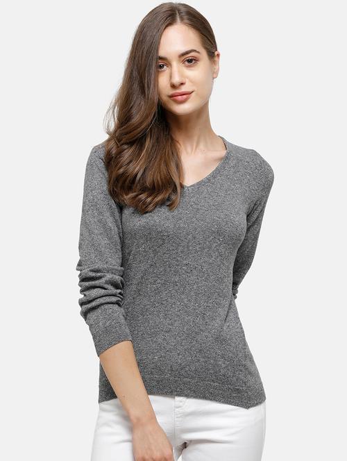 v-neck solid pullover - 17929369 - Very Small Image - 1
