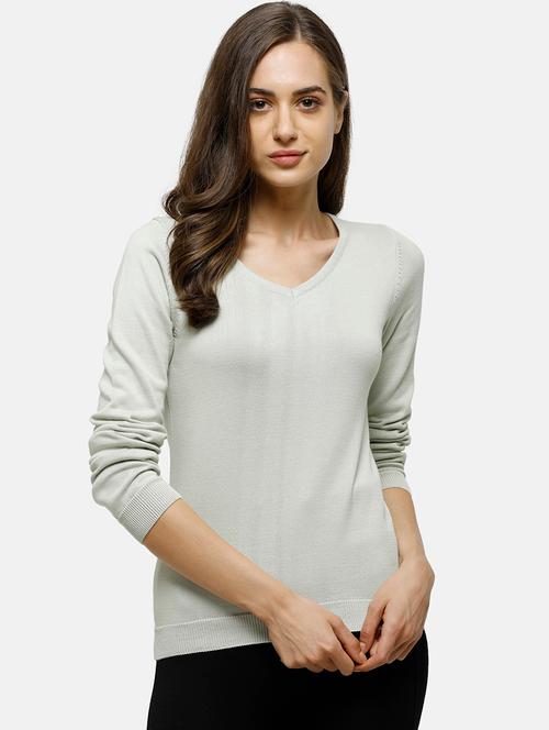 v-neck solid pullover - 17929402 - Very Small Image - 1