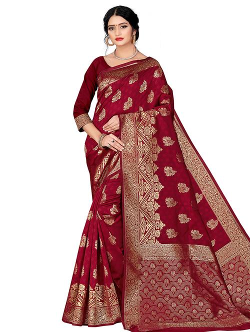 jacquard work banarasi saree with blouse - 17929498 - Very Small Image - 1