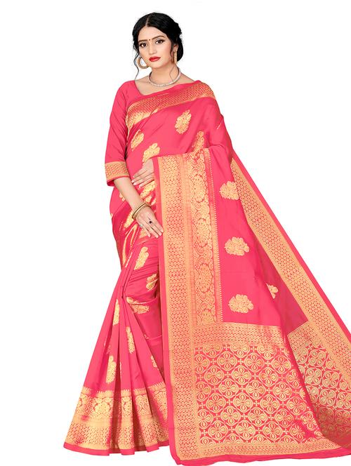 jacquard work banarasi saree with blouse - 17929502 - Very Small Image - 1