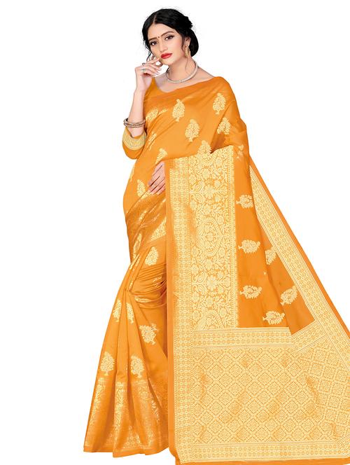 jacquard work banarasi saree with blouse - 17929508 - Very Small Image - 1