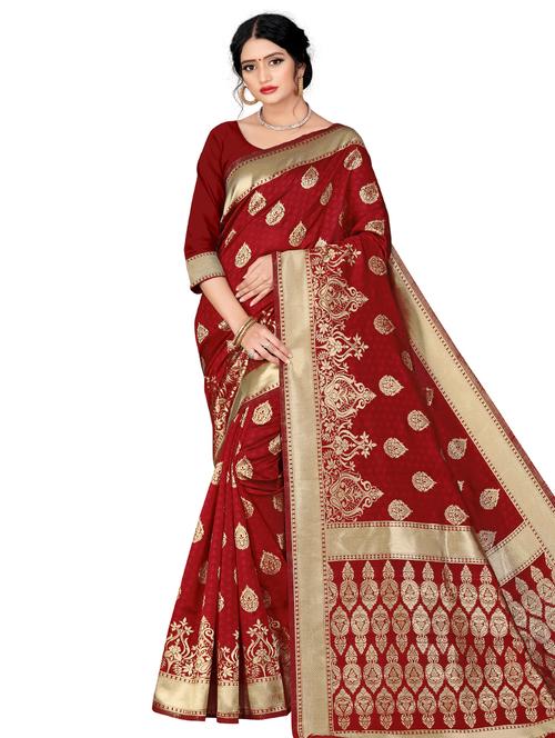 jacquard work banarasi saree with blouse - 17929512 - Very Small Image - 1