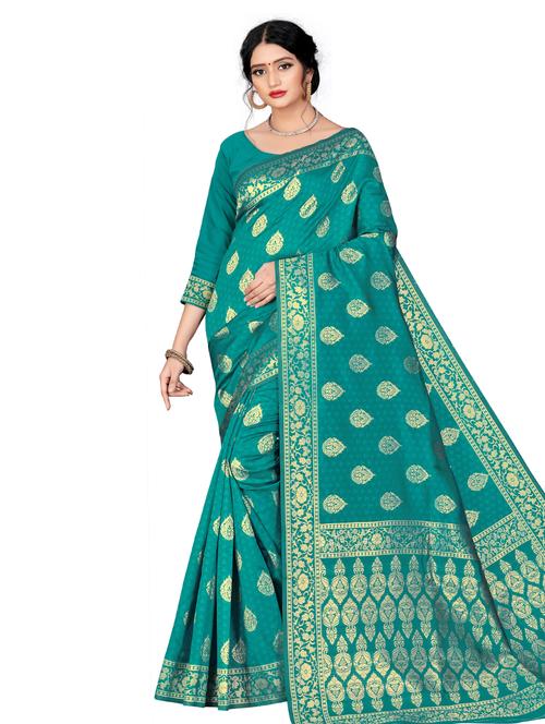 jacquard work banarasi saree - 17929513 - Very Small Image - 1