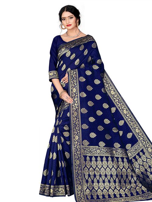 jacquard work banarasi saree with blouse - 17929515 - Very Small Image - 1