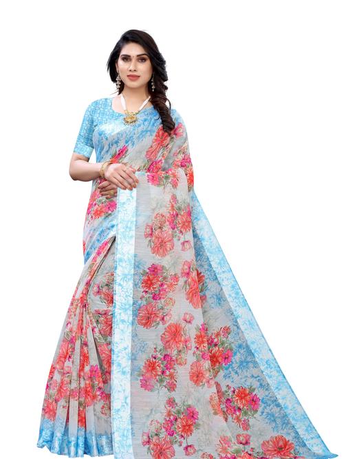 fancy printed cotton silk saree - 17929717 - Very Small Image - 1