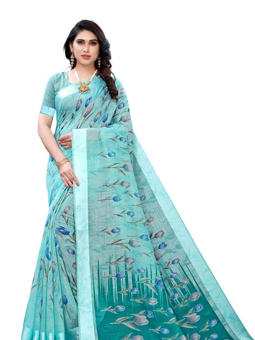 fancy printed cotton silk saree - 17929725 - Very Small Image - 1