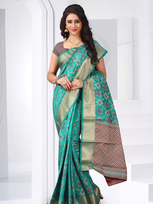 traditional banarsi cotton silk saree - 17929760 - Very Small Image - 1