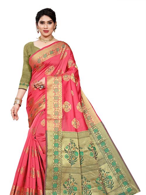 traditional banarsi cotton silk saree - 17929807 - Very Small Image - 1