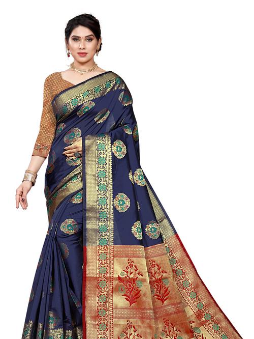 traditional banarsi cotton silk saree - 17929808 - Very Small Image - 1