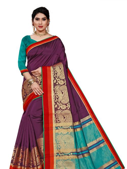 designer jari pallu silk saree - 17930076 - Very Small Image - 1
