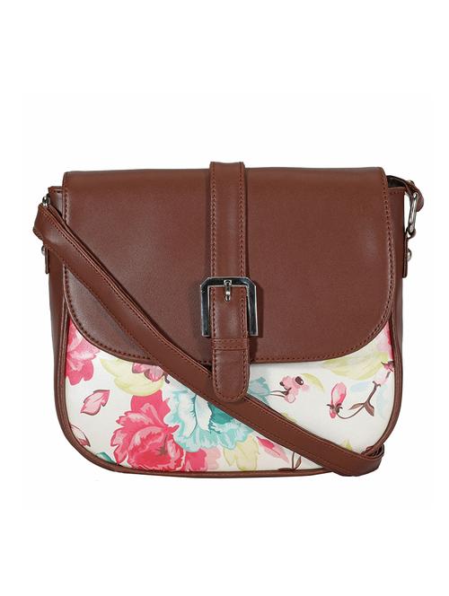 brown leatherette (pu) sling bag - 17930197 - Very Small Image - 1