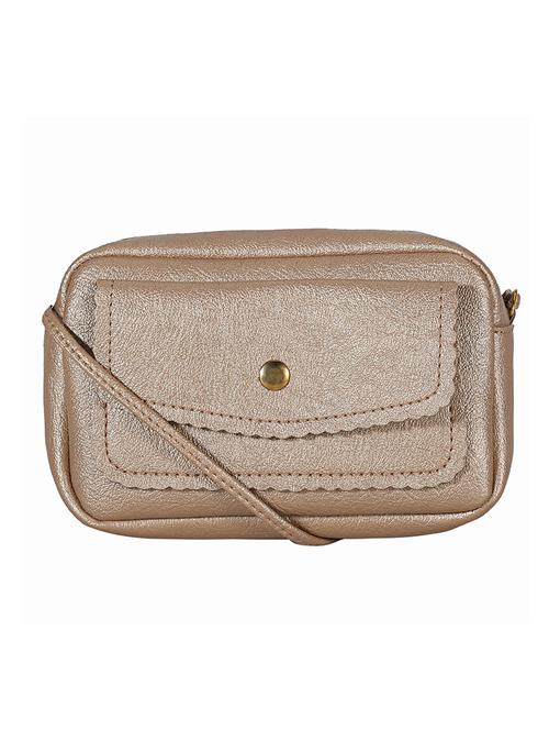 gold leatherette (pu) sling bag - 17930271 - Very Small Image - 1