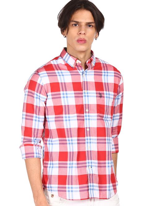 red checkered casual shirt - 17930703 - Very Small Image - 1