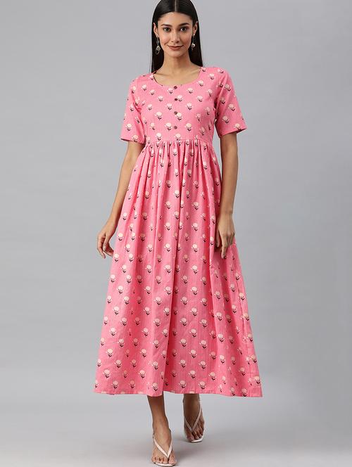 floral print fit & flare dress - 17930805 - Very Small Image - 1