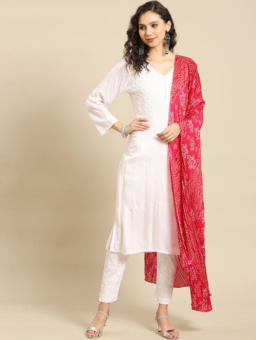 chikankari suit set - 17932987 - Very Small Image - 1