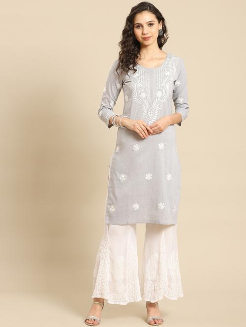 chikankari kurta sharara set - 17932990 - Very Small Image - 1
