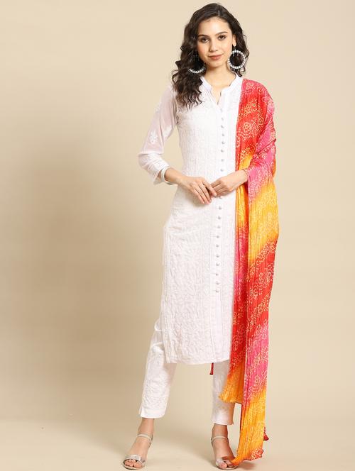 chikankari suit set - 17932996 - Very Small Image - 1