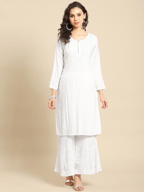 chikankari kurta sharara set - 17933000 - Very Small Image - 1