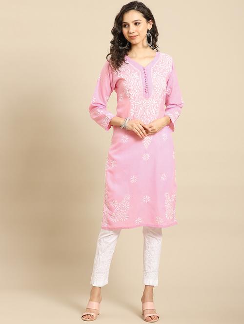chikankari kurta pant set - 17933001 - Very Small Image - 1