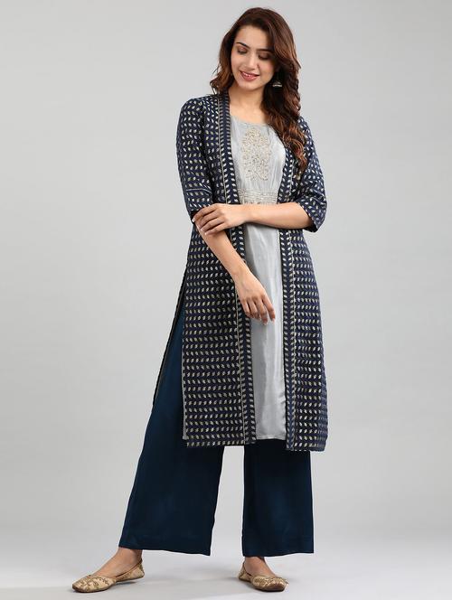 printed kurta palazzo set - 17933144 - Very Small Image - 1