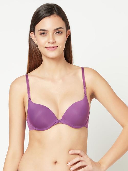purple solid front open bra - 17933284 - Very Small Image - 1