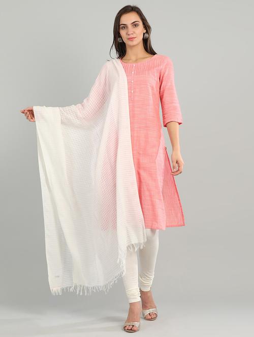 white cotton dupatta - 17933328 - Very Small Image - 1