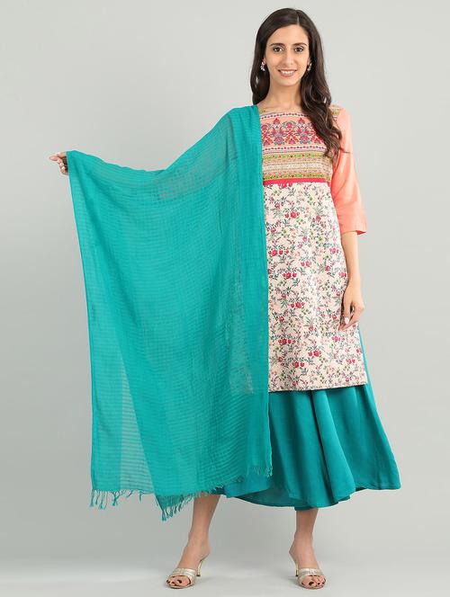 green cotton dupatta - 17933335 - Very Small Image - 1