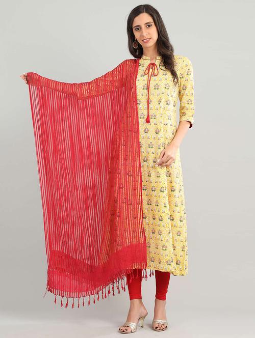 red viscose dupatta - 17933344 - Very Small Image - 1