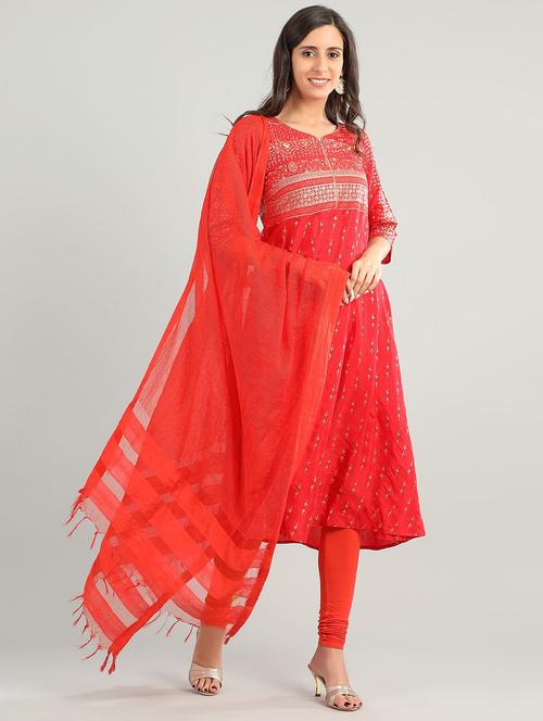 orange viscose dupatta - 17933347 - Very Small Image - 1