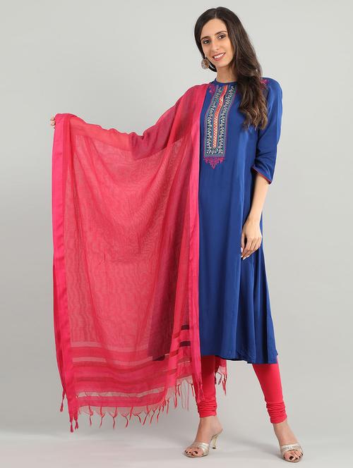 pink viscose dupatta - 17933355 - Very Small Image - 1
